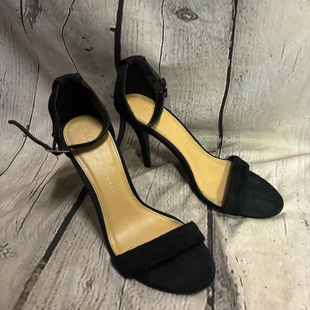 5/$20 LC Lauren Conrad Alina Formal Black Strappy High Heel Sandals Sz 9.5‎ ASIS